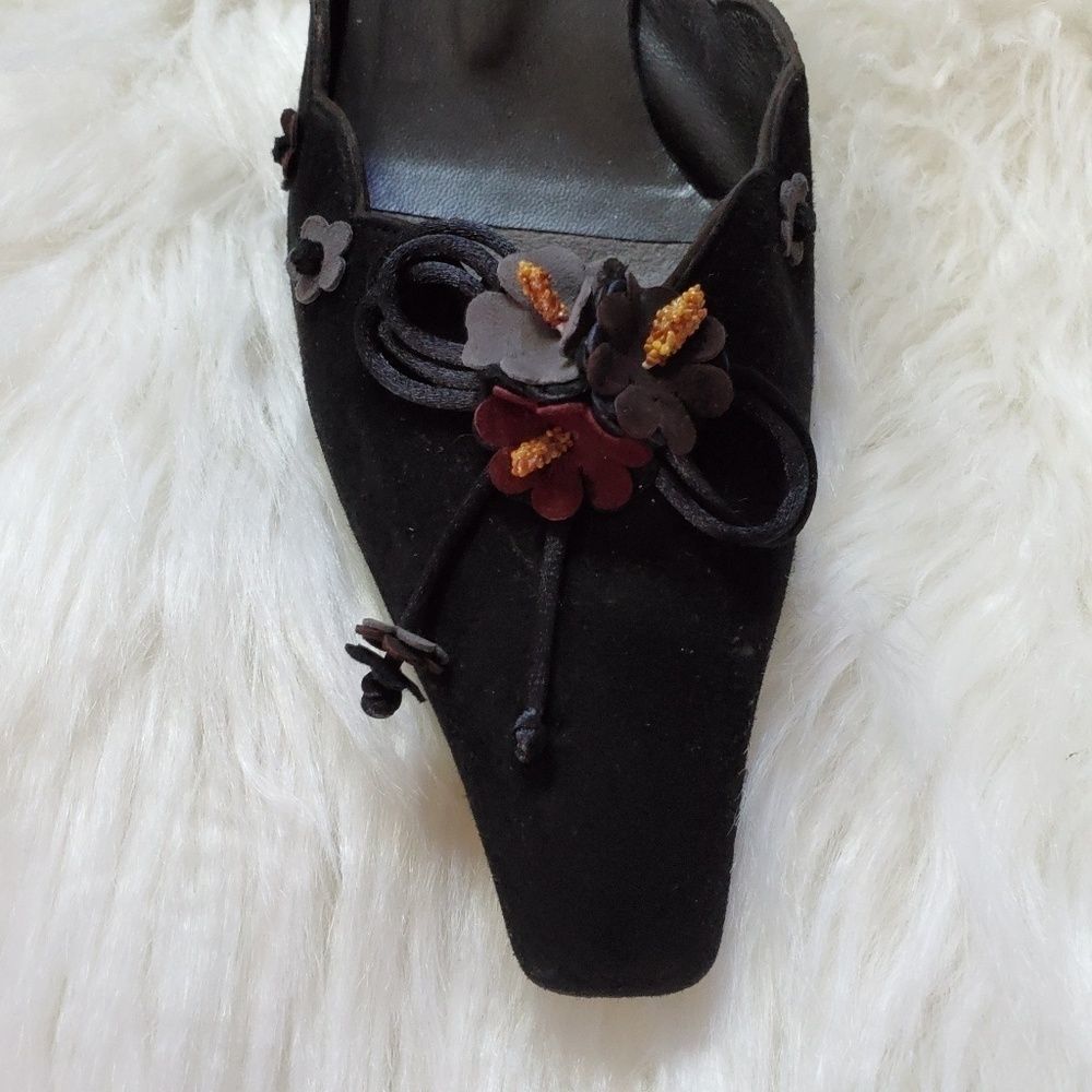 Stuart Weitzman Suede Embellished Mules 7.5 - image 4